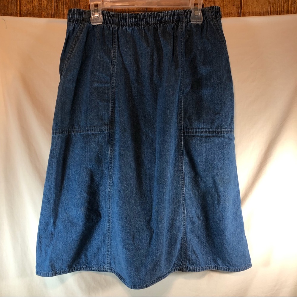 Koret City Blues Made in USA Women’s blue jean skirt with pockets 16 W